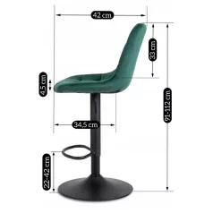 ARCOS 2 zöld bársony szék