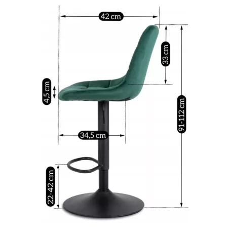 ARCOS 2 zöld bársony szék