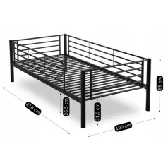 RODEZ Emeletes Ágy 90x200 Gyerekeknek Fekete