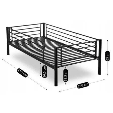 RODEZ Emeletes Ágy 90x200 Gyerekeknek Fekete
