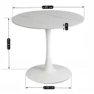 SANDER Kerámia Asztal 89 cm Fehér