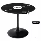 SANDER Kerámia Asztal 89 cm Fekete