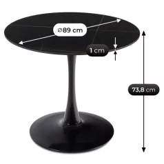 SANDER Kerámia Asztal 89 cm Fekete