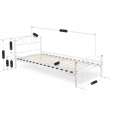 GRIFFIN Fém Ágy 90x200 Fehér