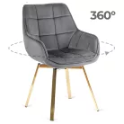 MIA szürke bársony forgószék