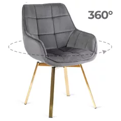 MIA szürke bársony forgószék