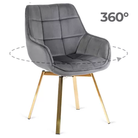 MIA szürke bársony forgószék