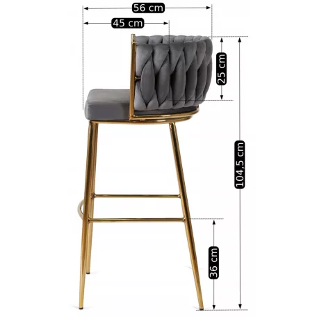 FLORES 2 szürke bársony szék