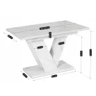 CLARK Kihúzható asztal 120-160 cm Fehér Márvány