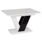 CLARK Kihúzható asztal 120-160 cm Fehér/Fekete Fényes