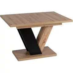 CLARK Kihúzható asztal 120-160 cm Artisan Tölgyfa/Fekete