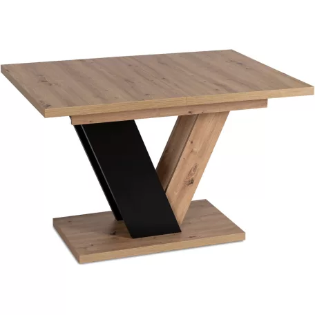 CLARK Kihúzható asztal 120-160 cm Artisan Tölgyfa/Fekete