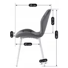 LUCKY szürke szék fehér bársony lábakkal