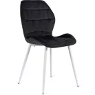 LUCKY Szék Fekete Fehér Bársony Lábakkal