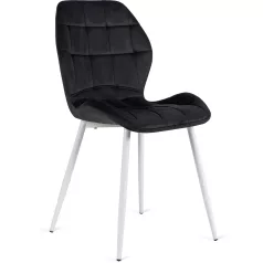 LUCKY Szék Fekete Fehér Bársony Lábakkal