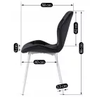 LUCKY Szék Fekete Fehér Bársony Lábakkal