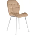 LUCKY bézs színű szék fehér bársony lábakkal