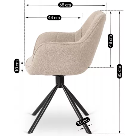 PEONY Forgószék Bézs Boucle Színben