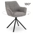 PEONY szürke boucle forgószék