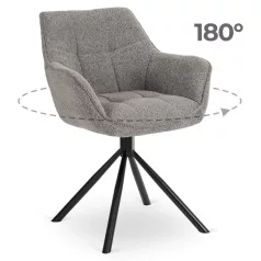 PEONY szürke boucle forgószék