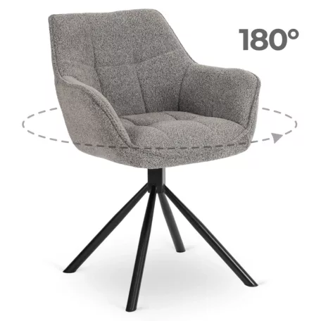 PEONY szürke boucle forgószék