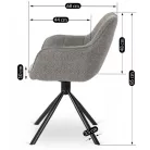 PEONY szürke boucle forgószék