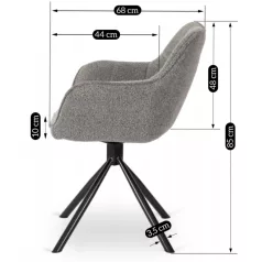 PEONY szürke boucle forgószék