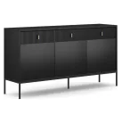 MARCOS Fiókos Komód 154 cm Bordázott Fekete