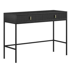 MARCOS Fésülködőasztal Fekete Bordázott