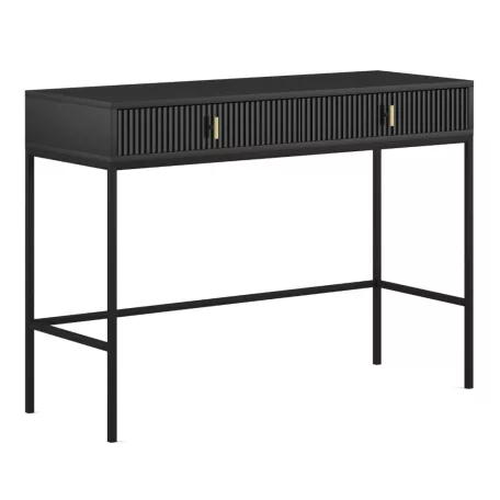 MARCOS Fésülködőasztal Fekete Bordázott