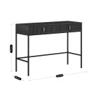 MARCOS Fésülködőasztal Fekete Bordázott