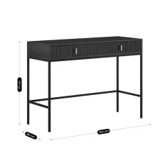 MARCOS Fésülködőasztal Fekete Bordázott