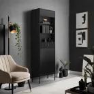 MARCOS fekete hornyolt üvegvitrin