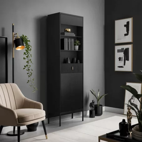 MARCOS fekete hornyolt üvegvitrin