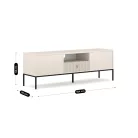 MARCOS TV szekrény 154 cm Bordázott Kasmír