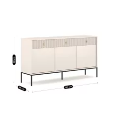 MARCOS Fiókos Komód 154 cm Bordázott Kasmír