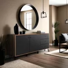 BACARDI Fiókos Komód 183 cm Kézműves Tölgyfa Dohányszín/Grafit