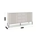 SOFT Fiókos Komód 154 cm Kétajtós Bordázott Kasmír