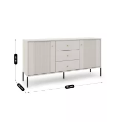 SOFT Fiókos Komód 154 cm Kétajtós Bordázott Kasmír