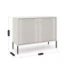 SOFT Fiókos Komód 104 cm Kétajtós Bordázott Kasmír