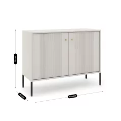 SOFT Fiókos Komód 104 cm Kétajtós Bordázott Kasmír