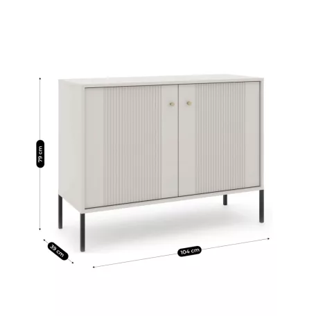 SOFT Fiókos Komód 104 cm Kétajtós Bordázott Kasmír