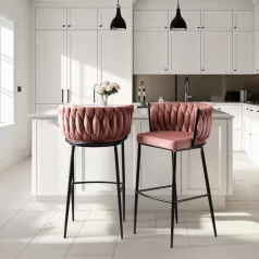 FLORES Rózsaszín Bársony Szék