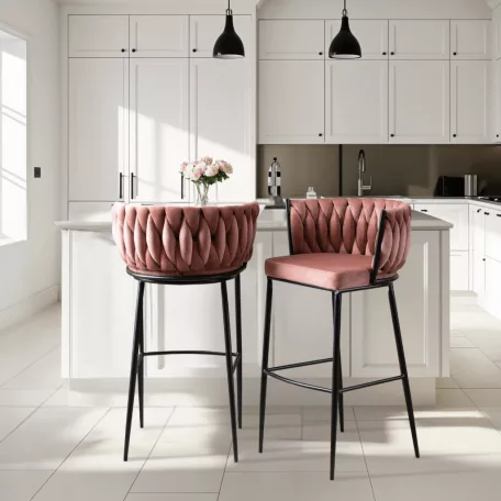 FLORES Rózsaszín Bársony Szék