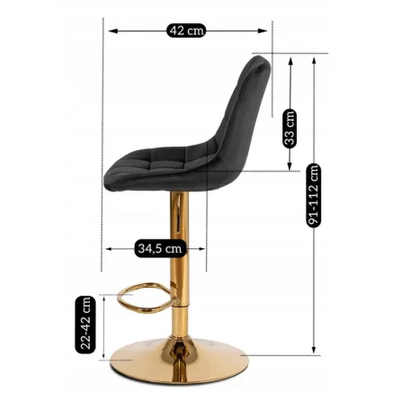 ARCOS fekete bársony szék