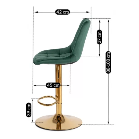 ARCOS zöld bársony szék