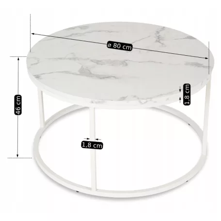 AGNES MAX Fehér Márvány Asztal
