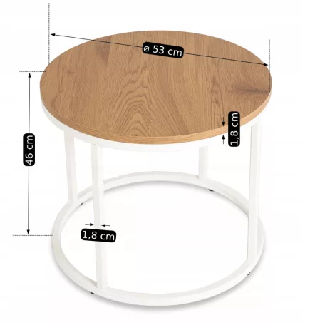 ANN tölgy/fehér asztal