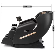 VX MAX masszázsfotel, fekete, öko-bőr