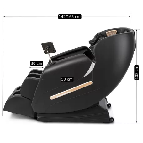 VX MAX masszázsfotel, fekete, öko-bőr